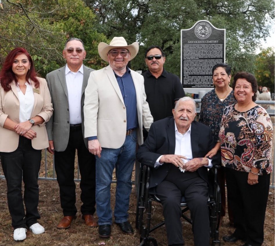 Robert Rizo at the St. Vicente Cemetery historical marker